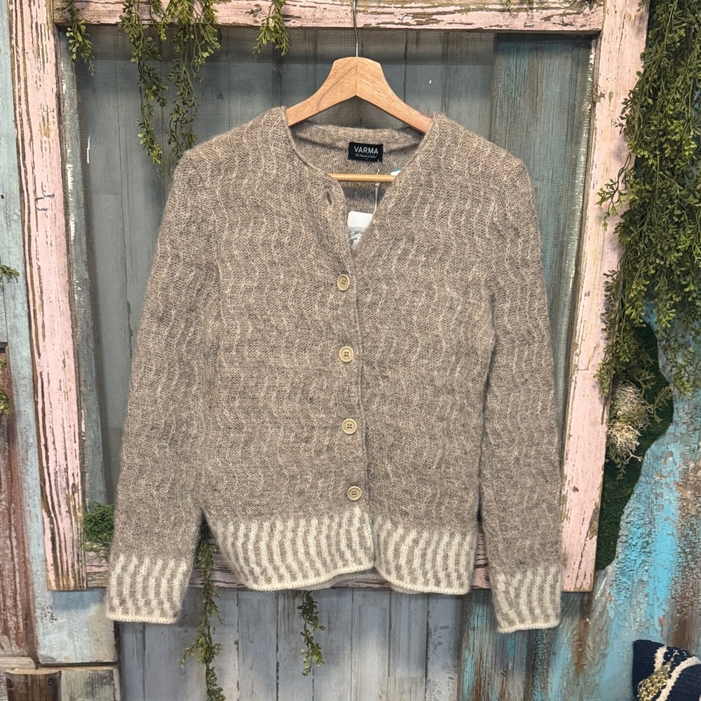 VARMA Iceland Wool Cardigan Nordic Knit Sweater Small